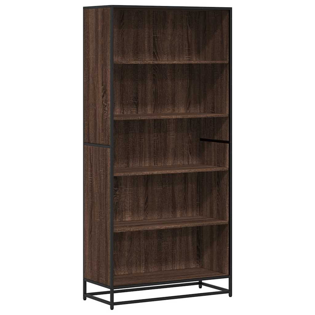 Bibliothèque chêne marron 80,5x35x170,5 cm bois d'ingénierie - XIOS