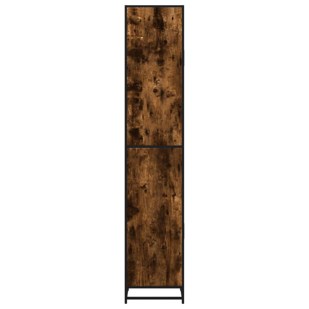Armoire de salle de bain chêne fumé bois d'ingénierie et métal