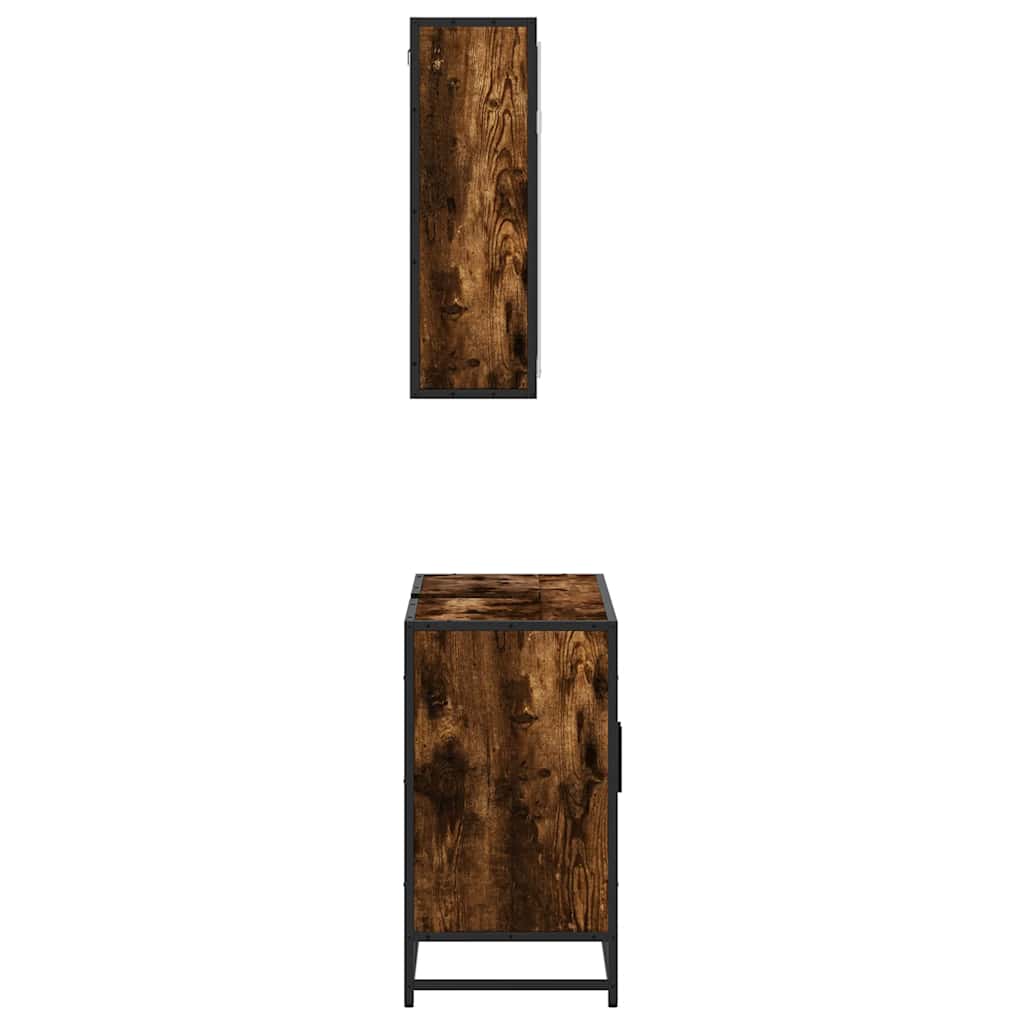 Ensemble de meubles de salle de bain 2 pcs Chêne fumé