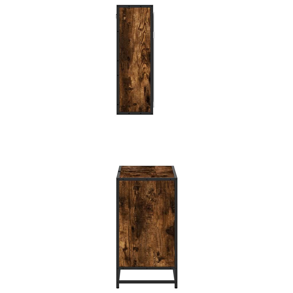 Ensemble de meubles de salle de bain 2 pcs Chêne fumé