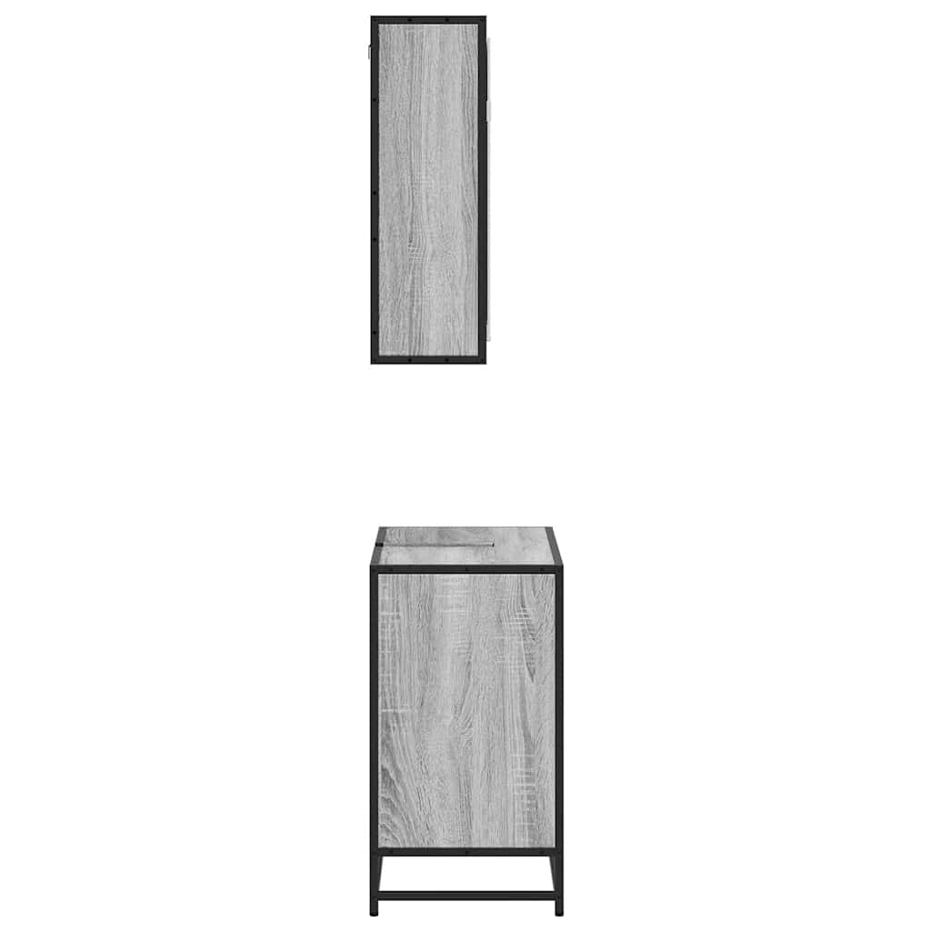 Ensemble de meubles de salle de bain 2 pcs Sonoma gris