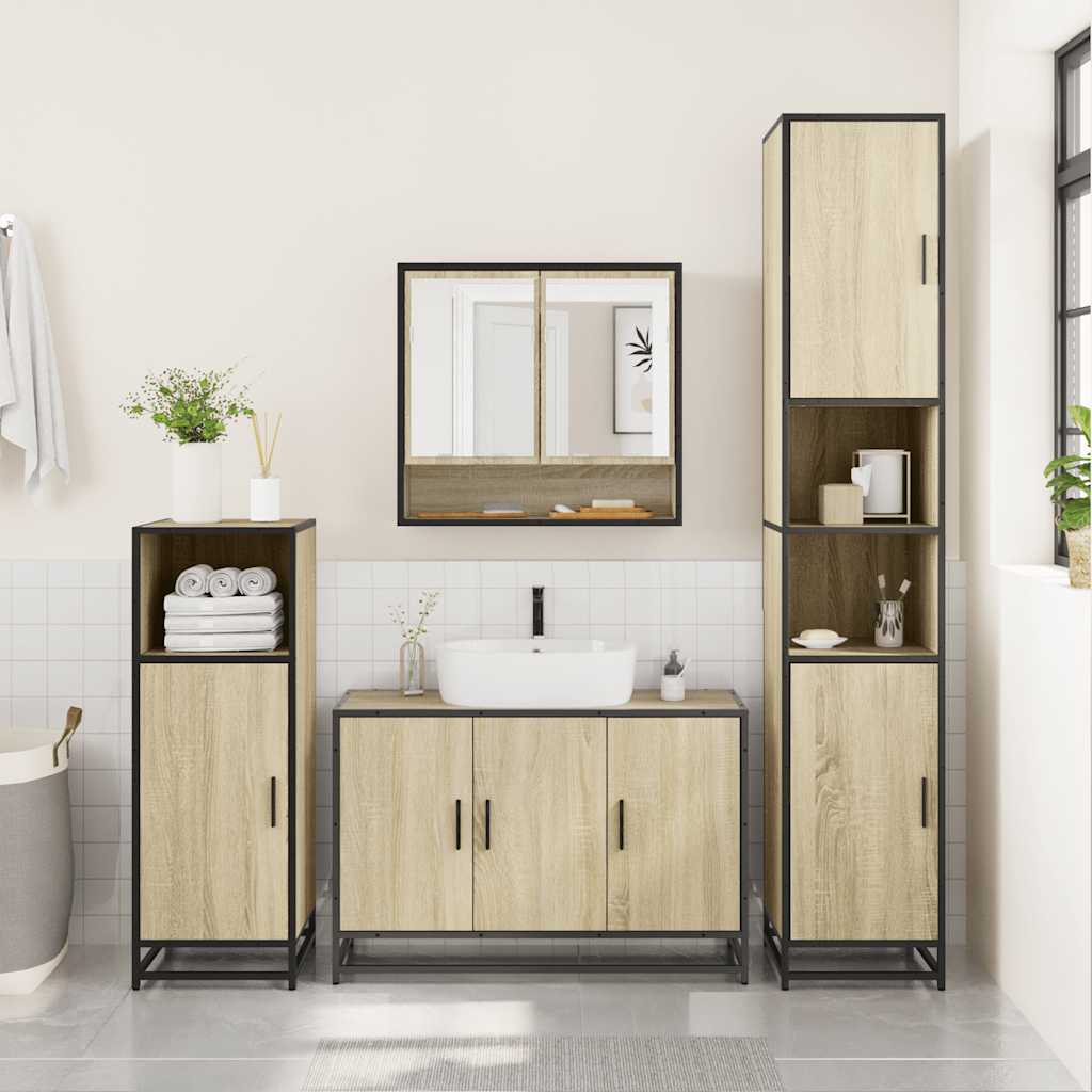 Ensemble de meubles de salle de bain 2 pcs chêne sonoma