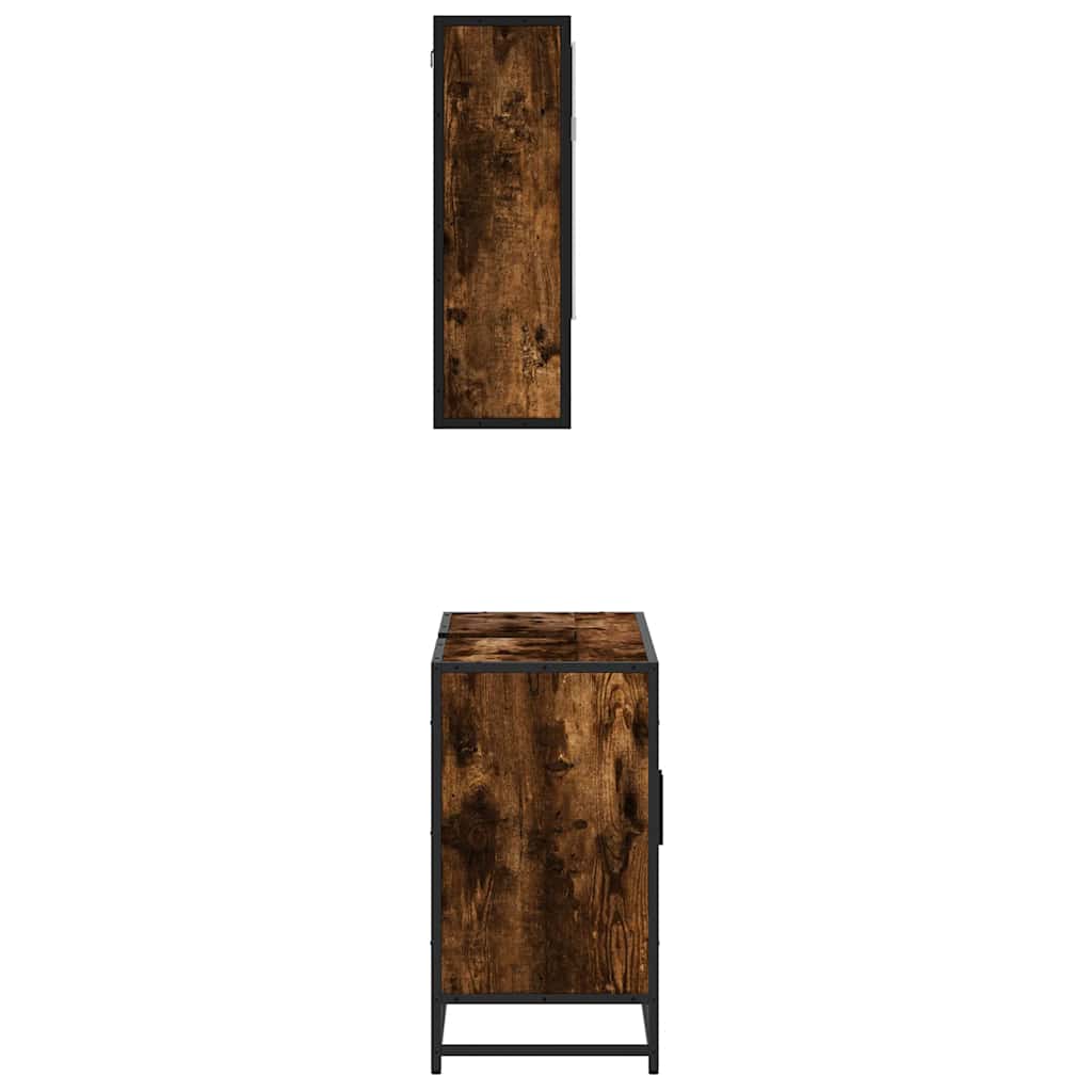 Ensemble de meubles de salle de bain 2 pcs Chêne fumé