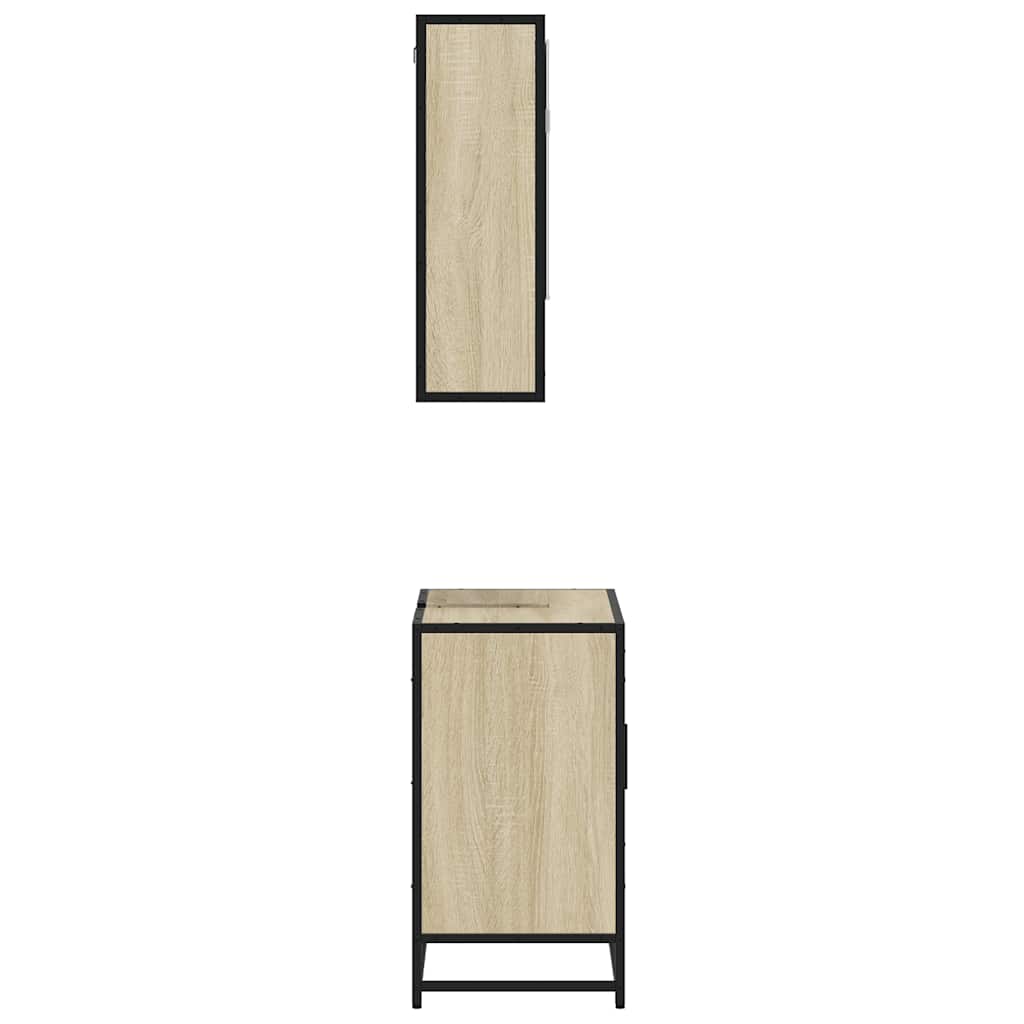 Ensemble de meubles de salle de bain 2 pcs chêne sonoma