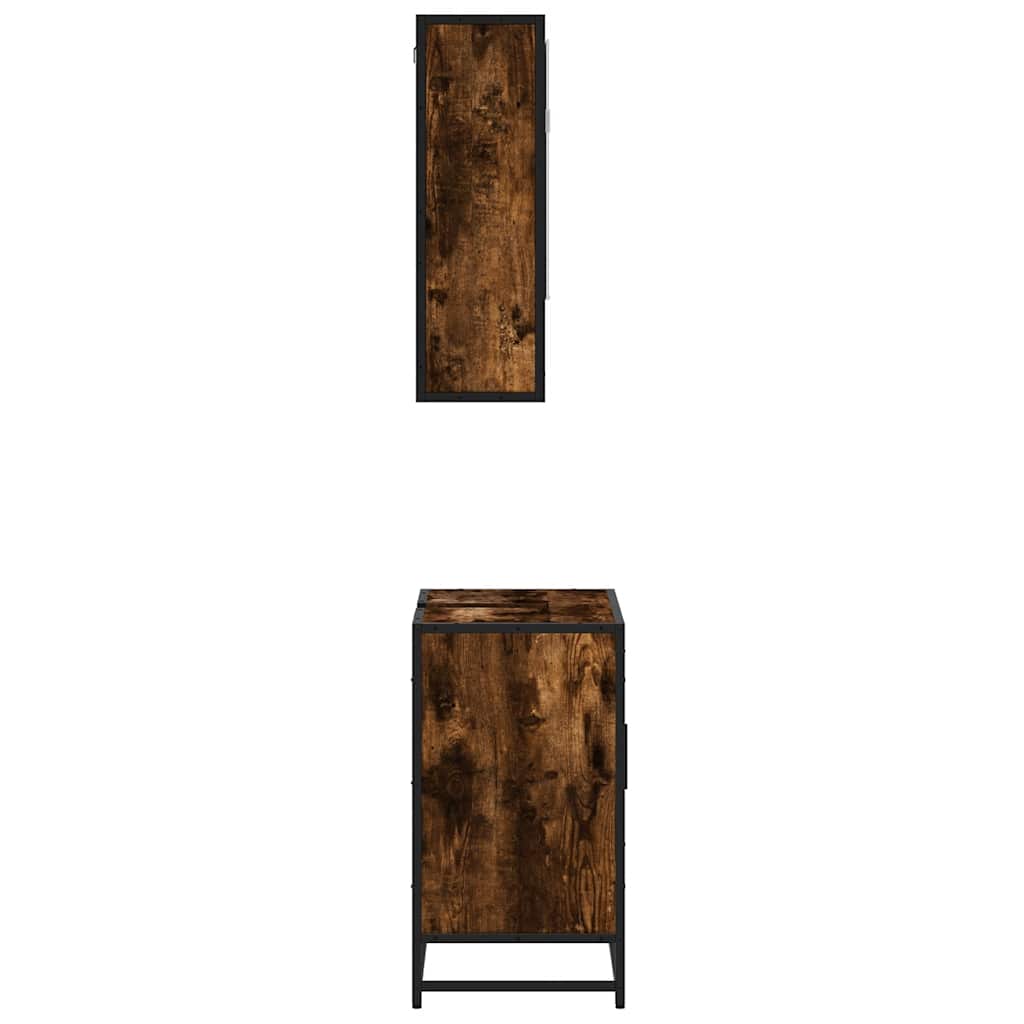 Ensemble de meubles de salle de bain 2 pcs Chêne fumé