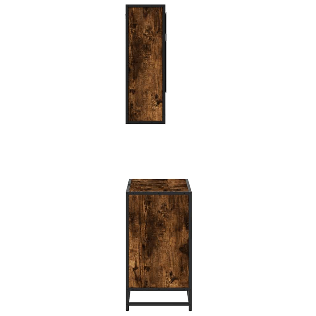 Ensemble de meubles de salle de bain 2 pcs Chêne fumé