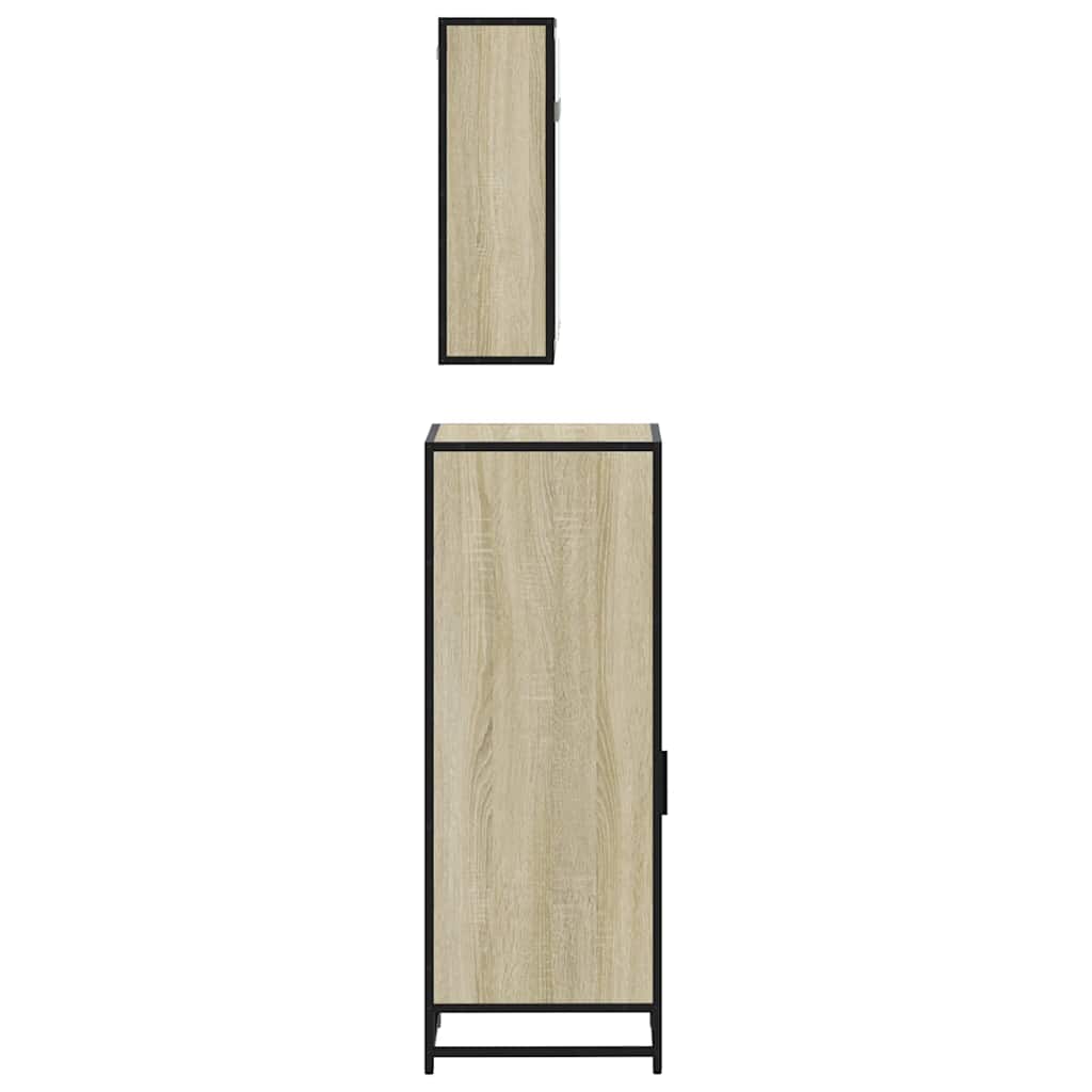 Ensemble de meubles de salle de bain 3 pcs chêne sonoma
