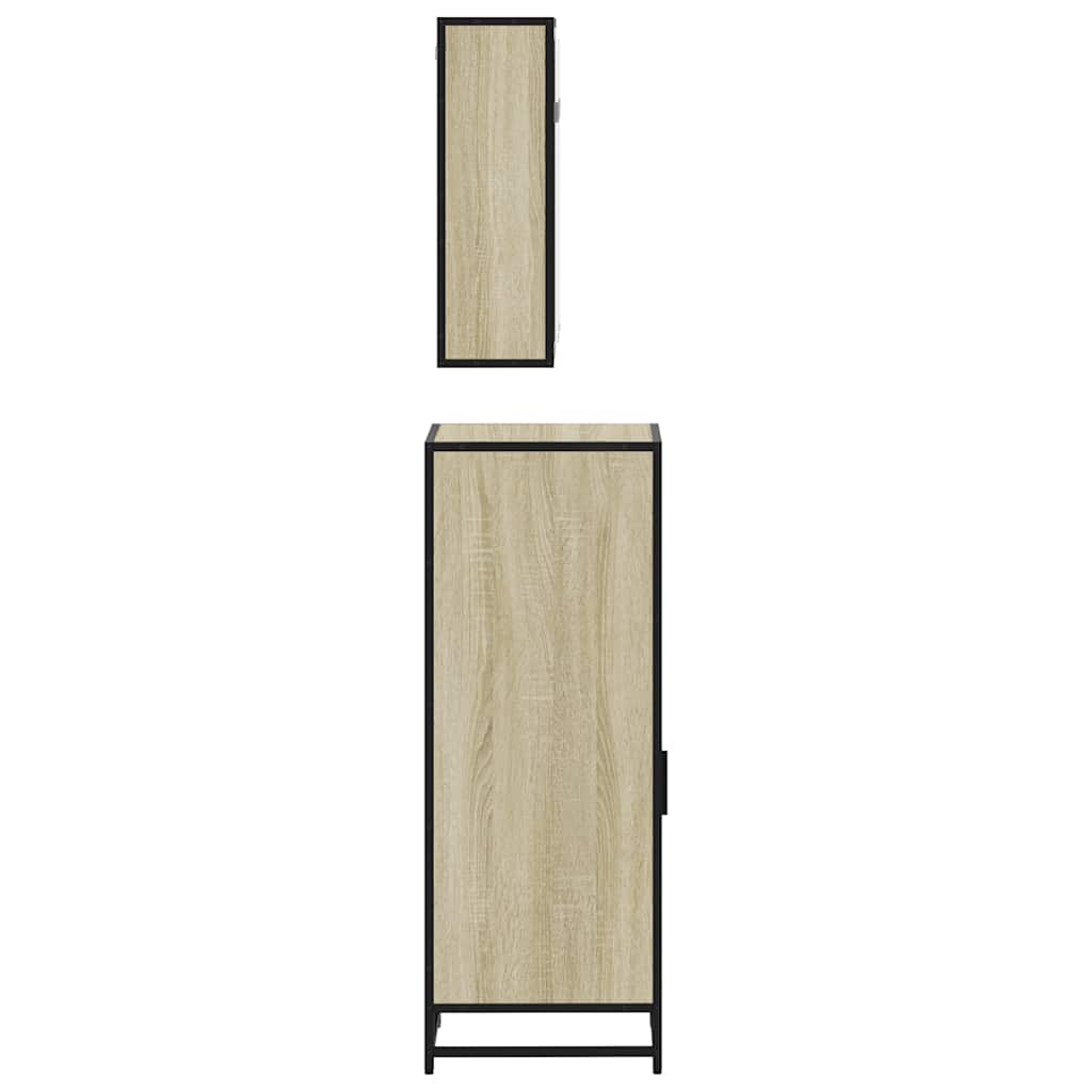 Ensemble de meubles de salle de bain 3 pcs chêne sonoma