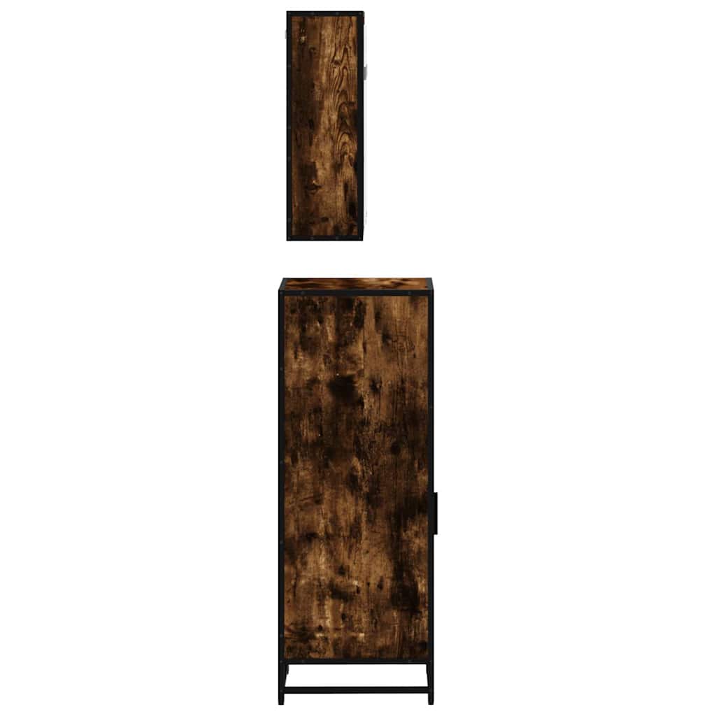 Ensemble de meubles de salle de bain 3 pcs Chêne fumé