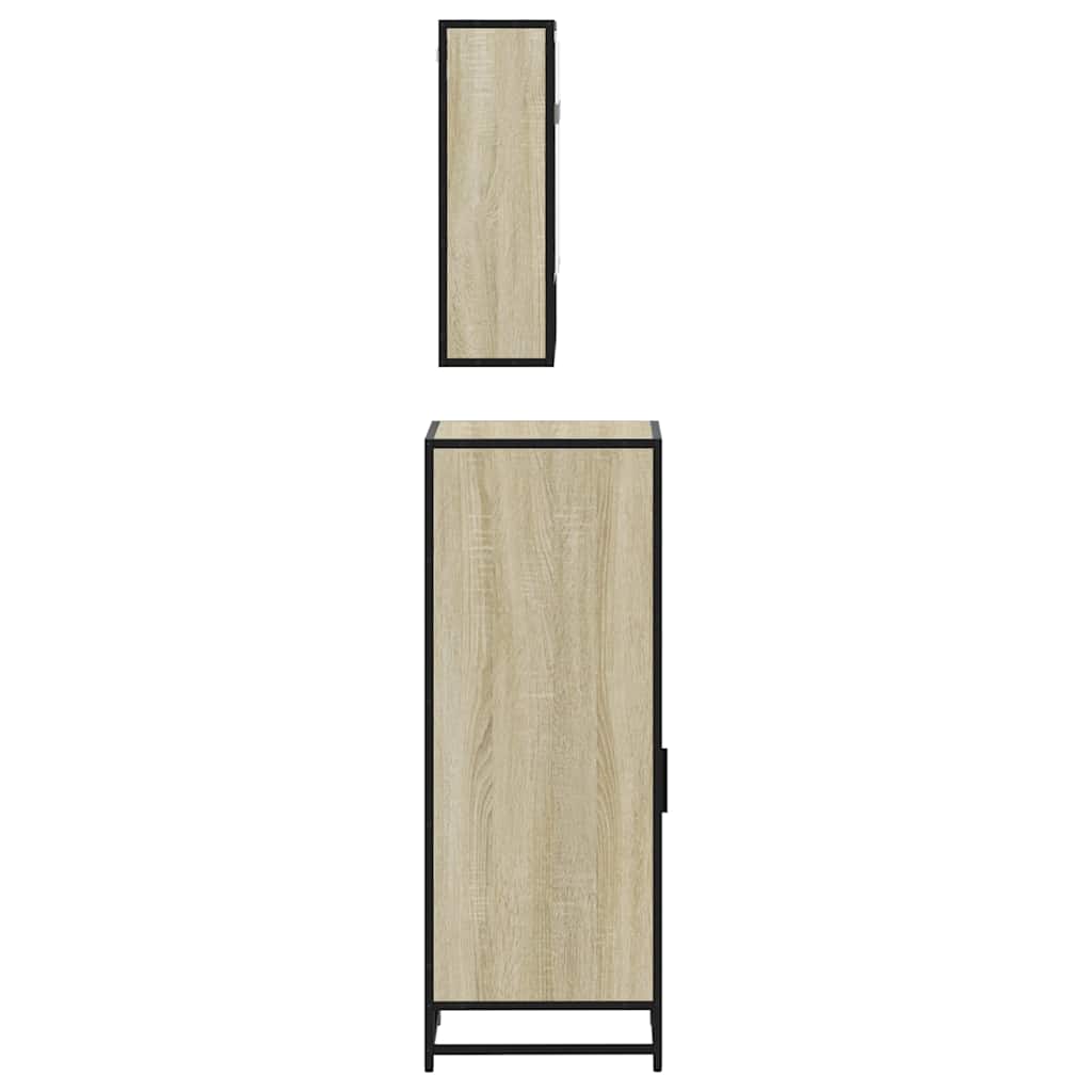 Ensemble de meubles de salle de bain 3 pcs chêne sonoma