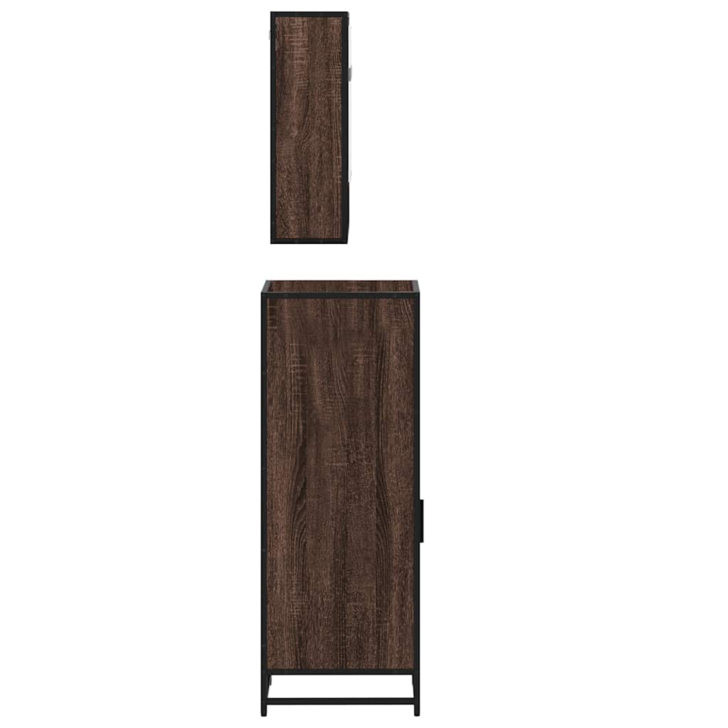 Ensemble de meubles de salle de bain 3 pcs Chêne marron