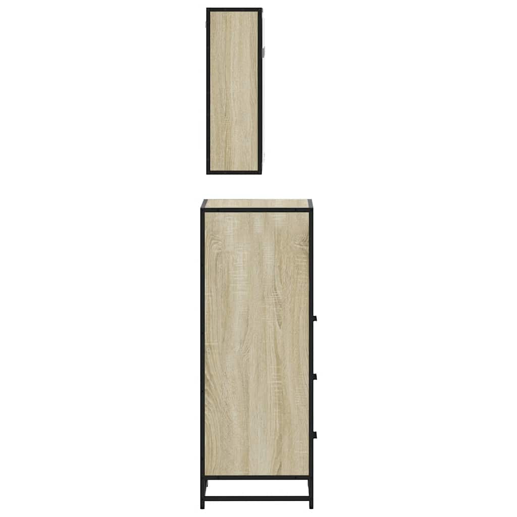 Ensemble de meubles de salle de bain 3 pcs chêne sonoma