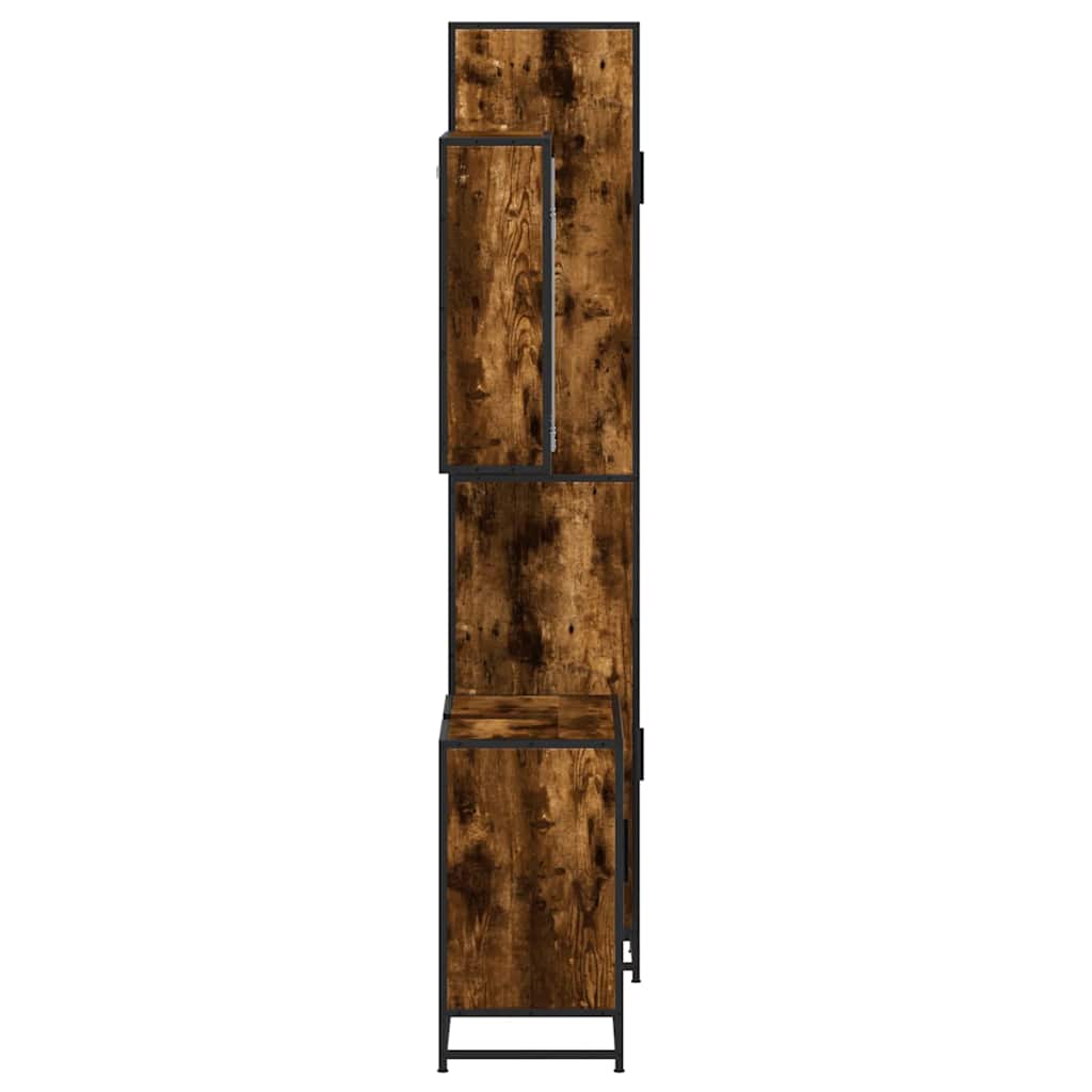Ensemble de meubles de salle de bain 3 pcs Chêne fumé