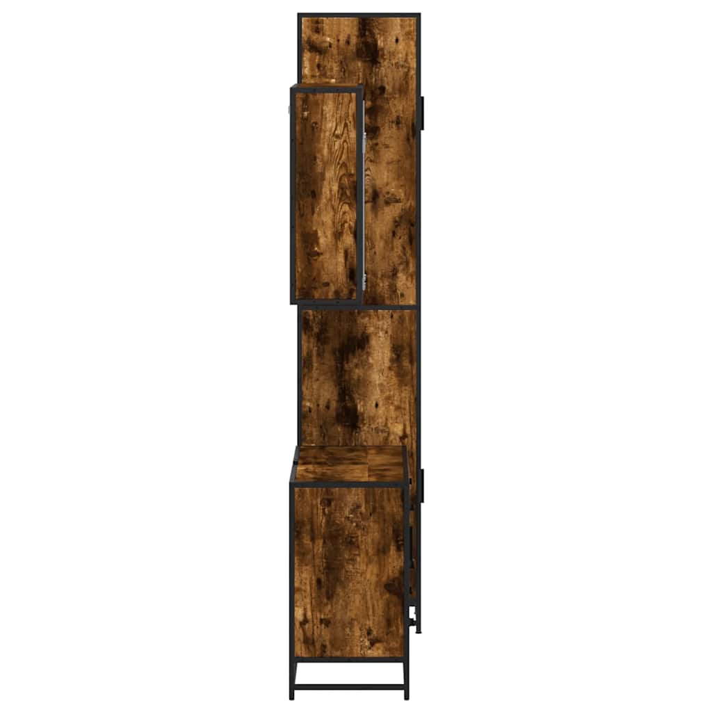 Ensemble de meubles de salle de bain 3 pcs Chêne fumé