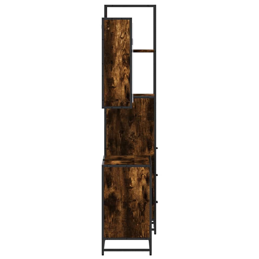 Ensemble de meubles de salle de bain 3 pcs Chêne fumé