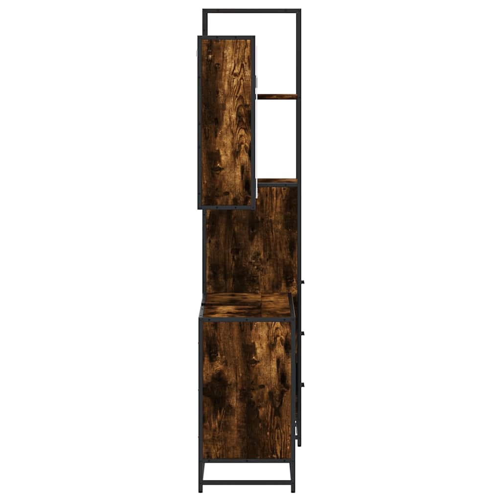 Ensemble de meubles de salle de bain 3 pcs Chêne fumé