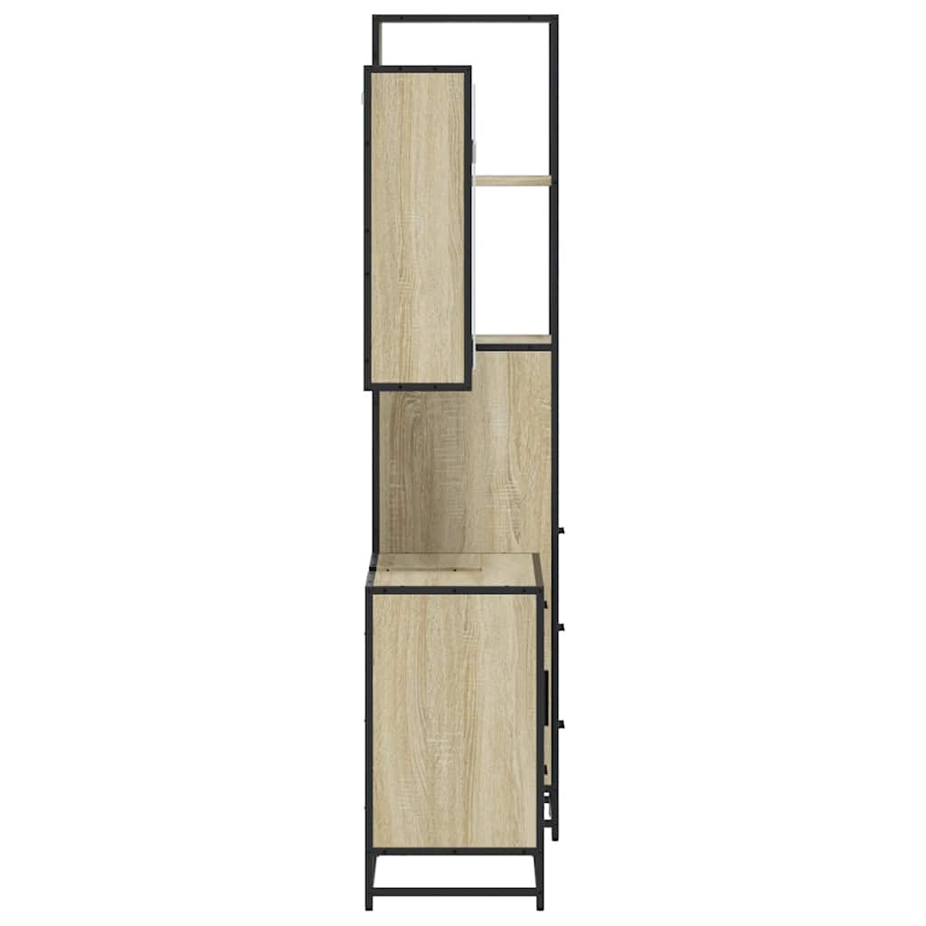 Ensemble de meubles de salle de bain 3 pcs chêne sonoma