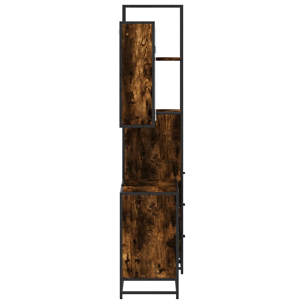 Ensemble de meubles de salle de bain 3 pcs Chêne fumé