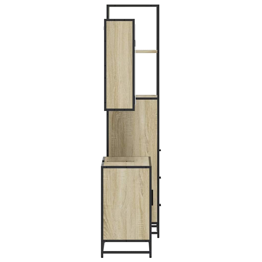 Ensemble de meubles de salle de bain 3 pcs chêne sonoma