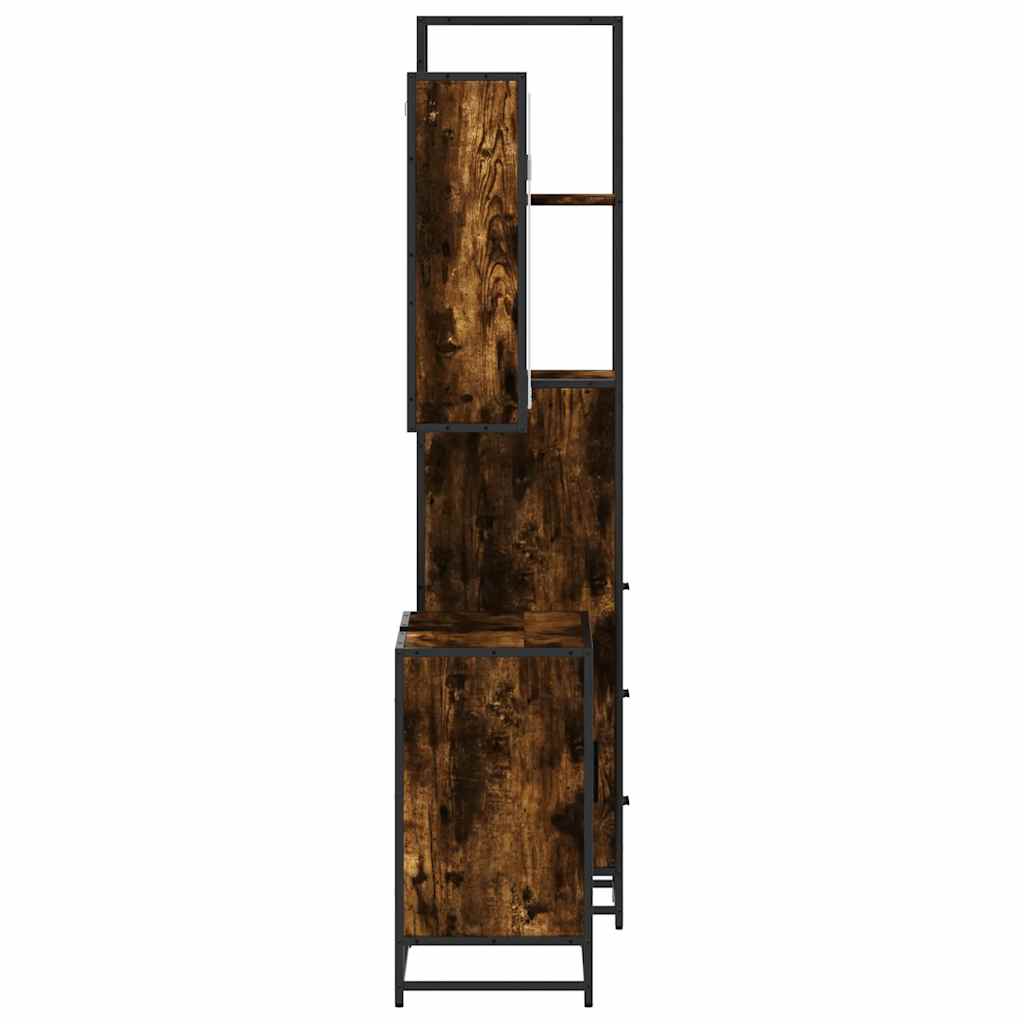Ensemble de meubles de salle de bain 3 pcs Chêne fumé