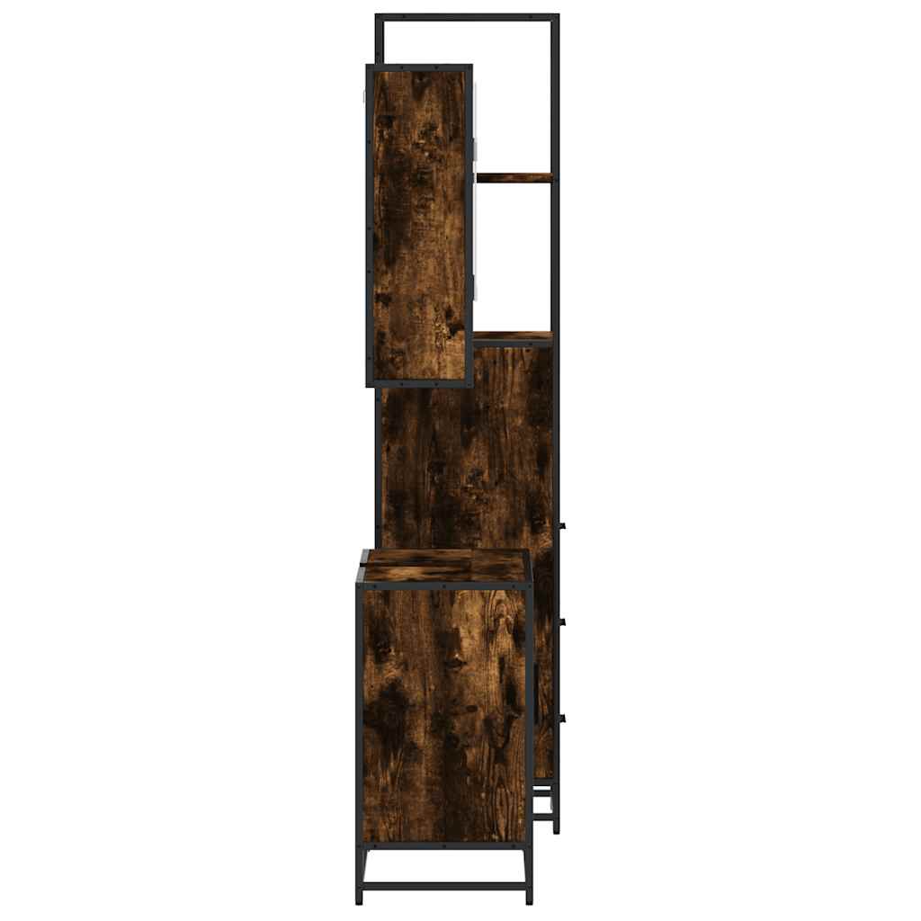 Ensemble de meubles de salle de bain 3 pcs Chêne fumé