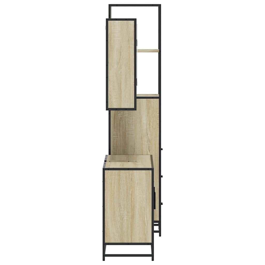Ensemble de meubles de salle de bain 3 pcs chêne sonoma