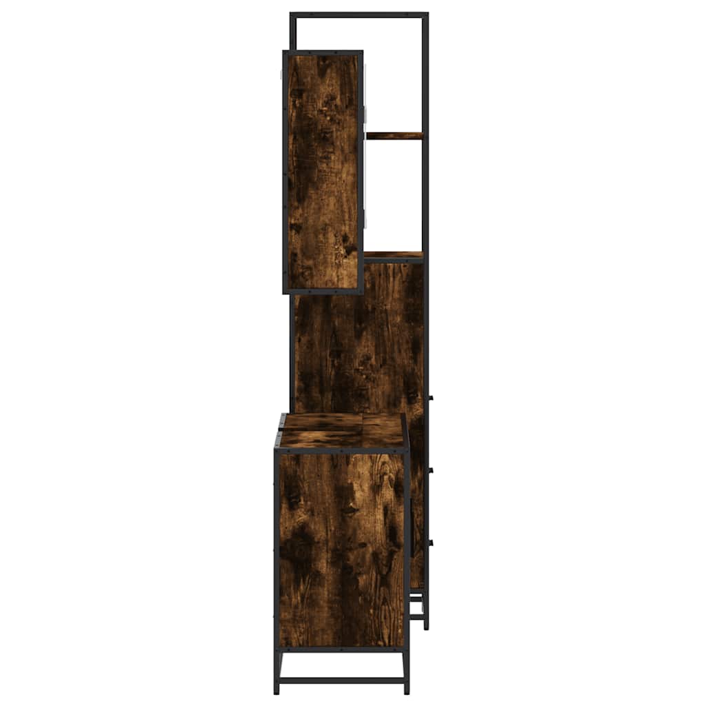 Ensemble de meubles de salle de bain 3 pcs Chêne fumé