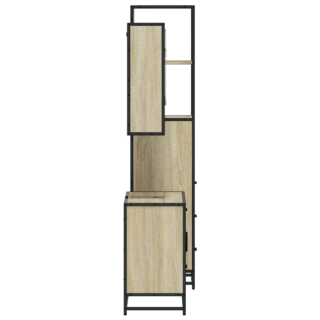 Ensemble de meubles de salle de bain 3 pcs chêne sonoma