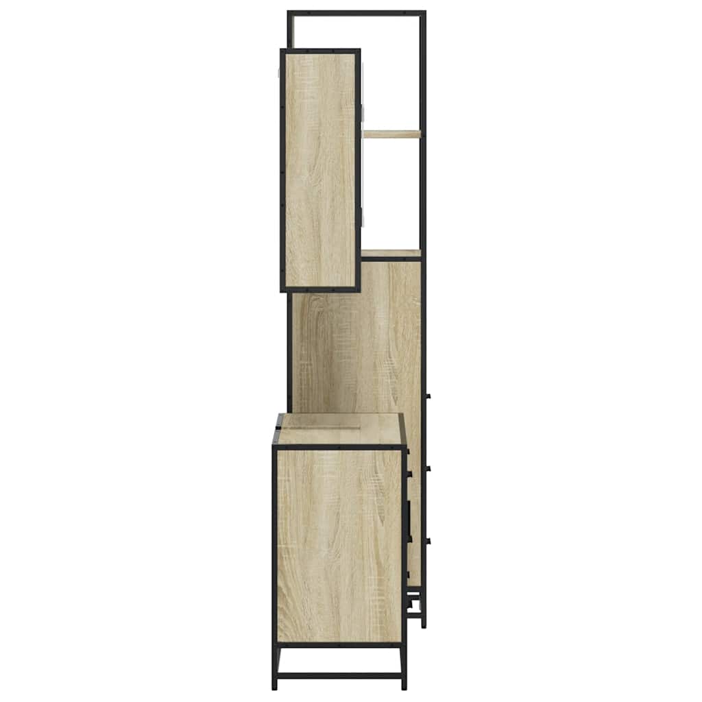 Ensemble de meubles de salle de bain 3 pcs chêne sonoma