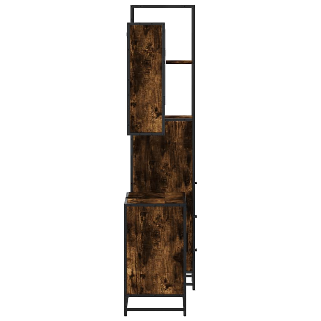 Ensemble de meubles de salle de bain 3 pcs Chêne fumé