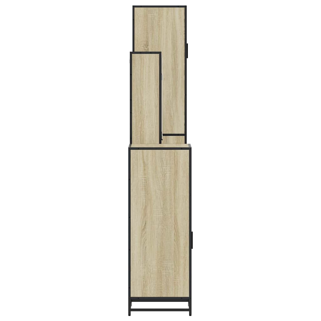 Ensemble de meubles de salle de bain 4 pcs chêne sonoma