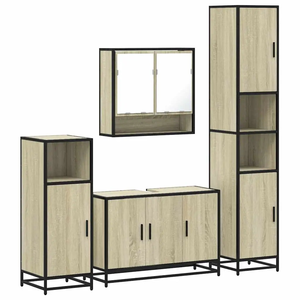 Ensemble de meubles de salle de bain 4 pcs chêne sonoma - XIOS