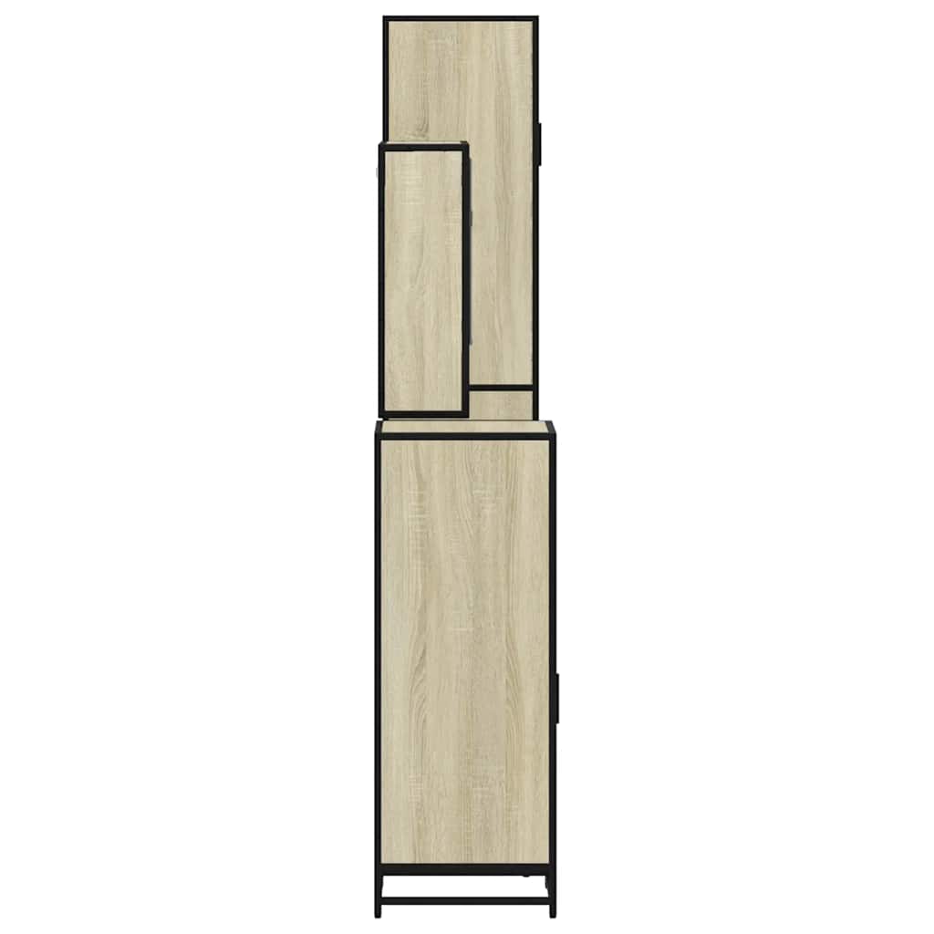 Ensemble de meubles de salle de bain 4 pcs chêne sonoma