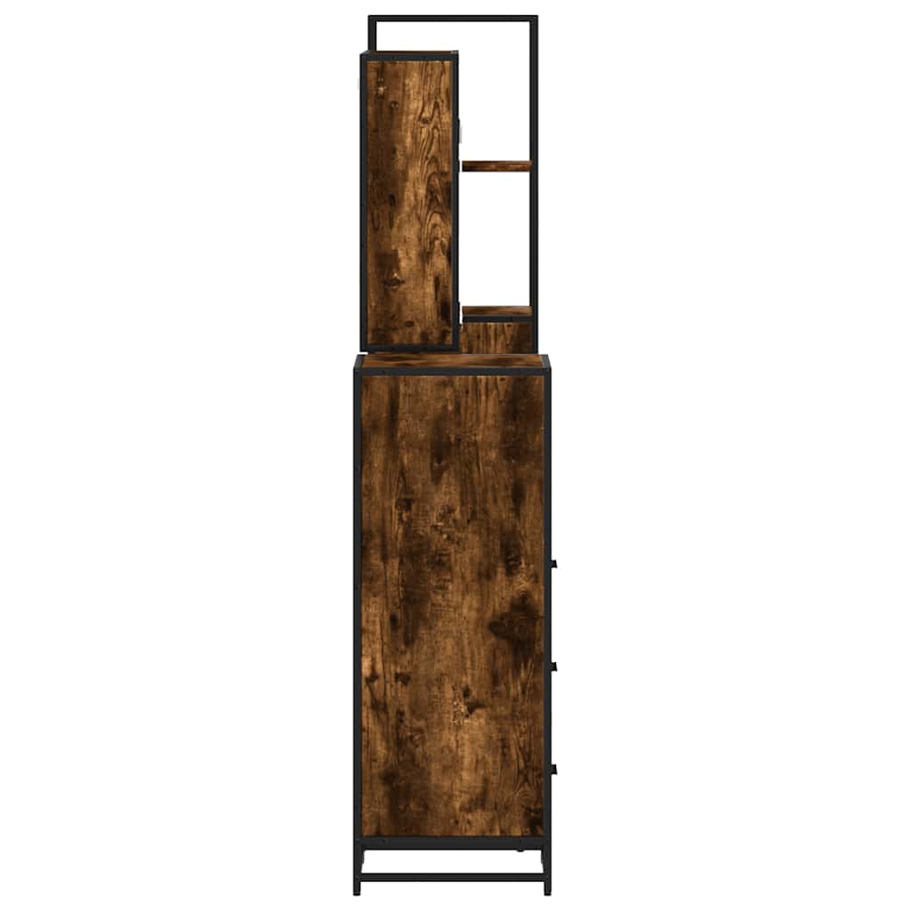 Ensemble meubles salle de bain 4 pcs chêne fumé bois ingénierie