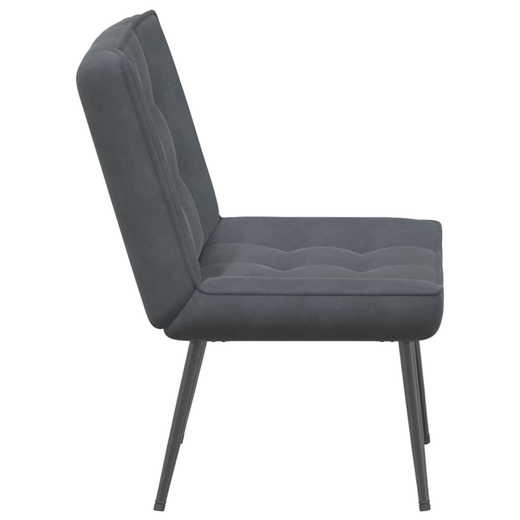 Chaise de relaxation gris foncé 64x74x84 cm velours - XIOS
