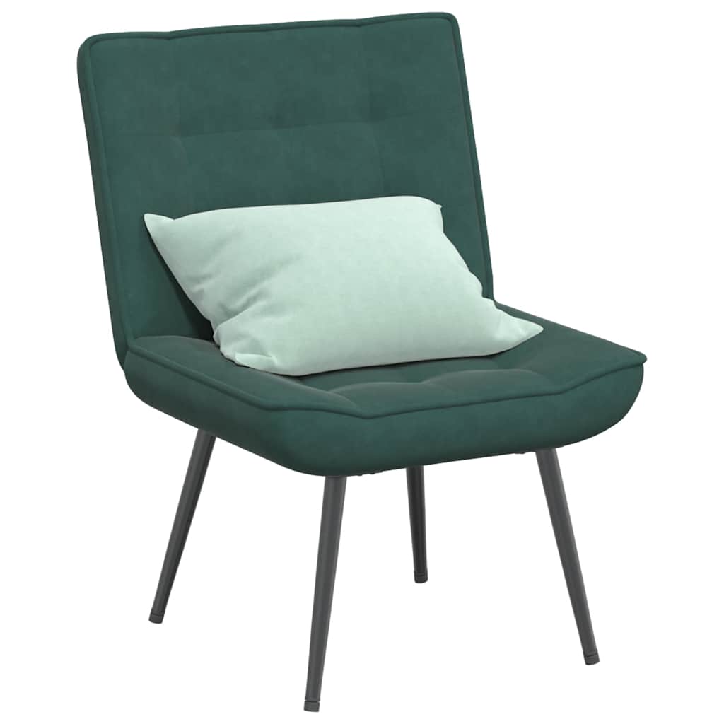 Chaise de relaxation vert foncé 64x74x84 cm velours - XIOS