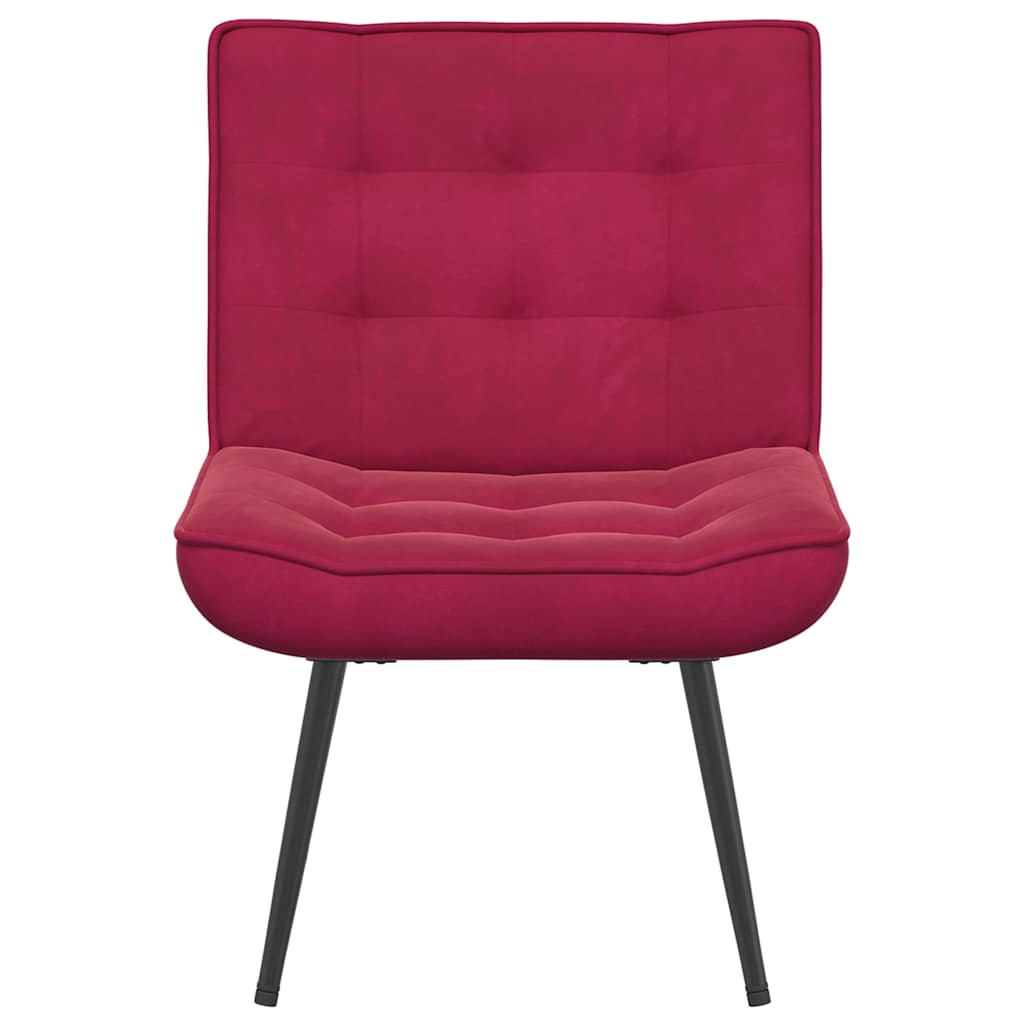 Chaise de relaxation rouge bordeaux 64x74x84 cm velours - XIOS