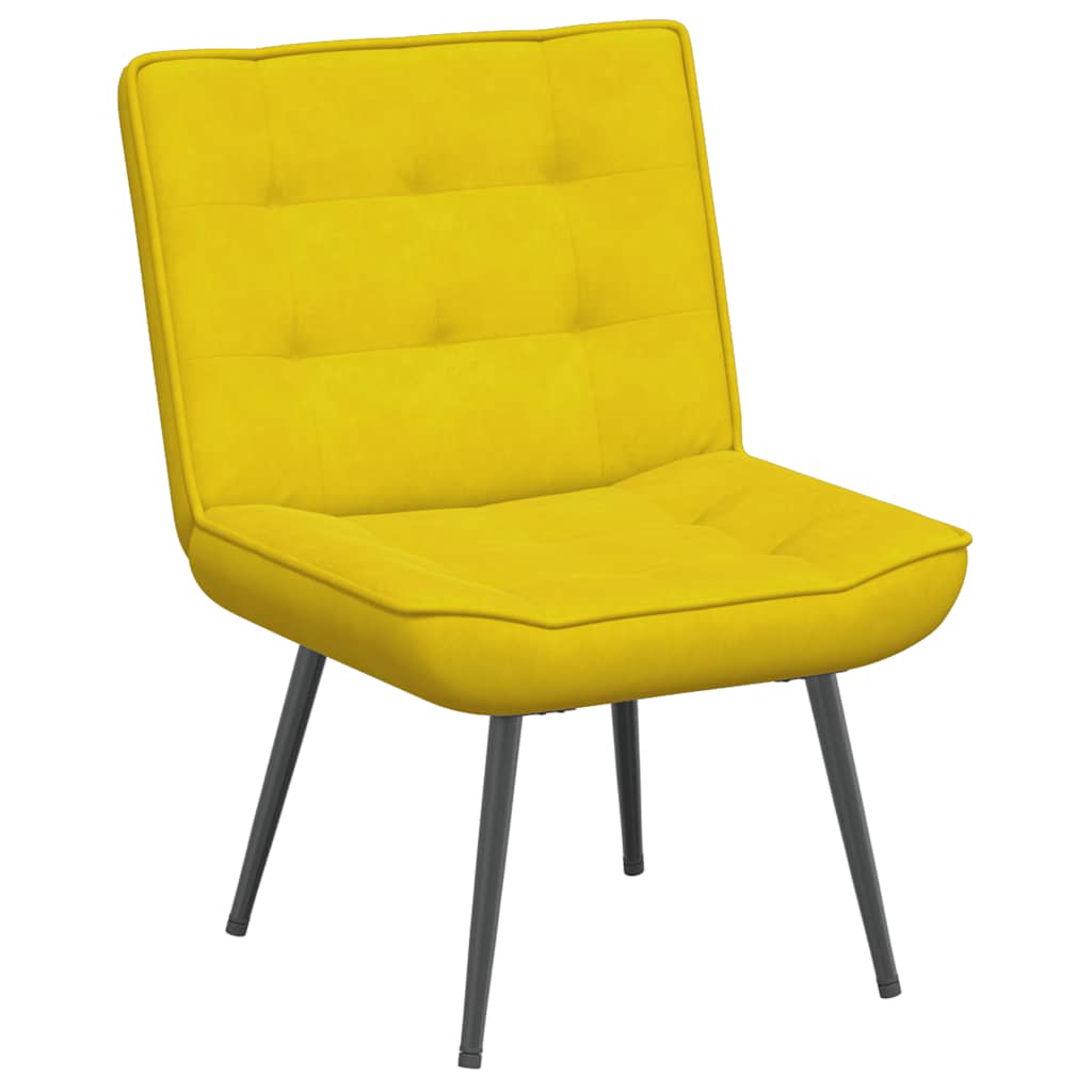 Chaise de relaxation jaune 64x74x84 cm velours - XIOS
