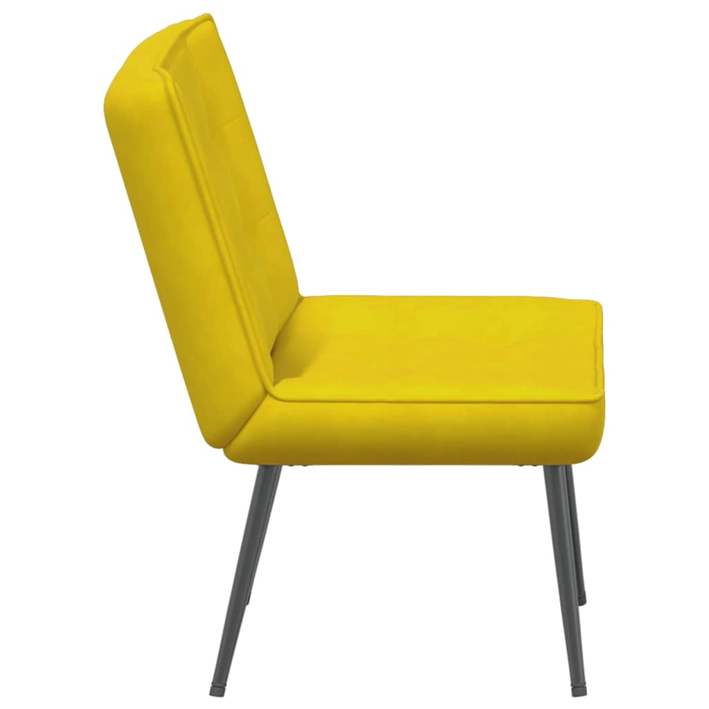 Chaise de relaxation jaune 64x74x84 cm velours - XIOS