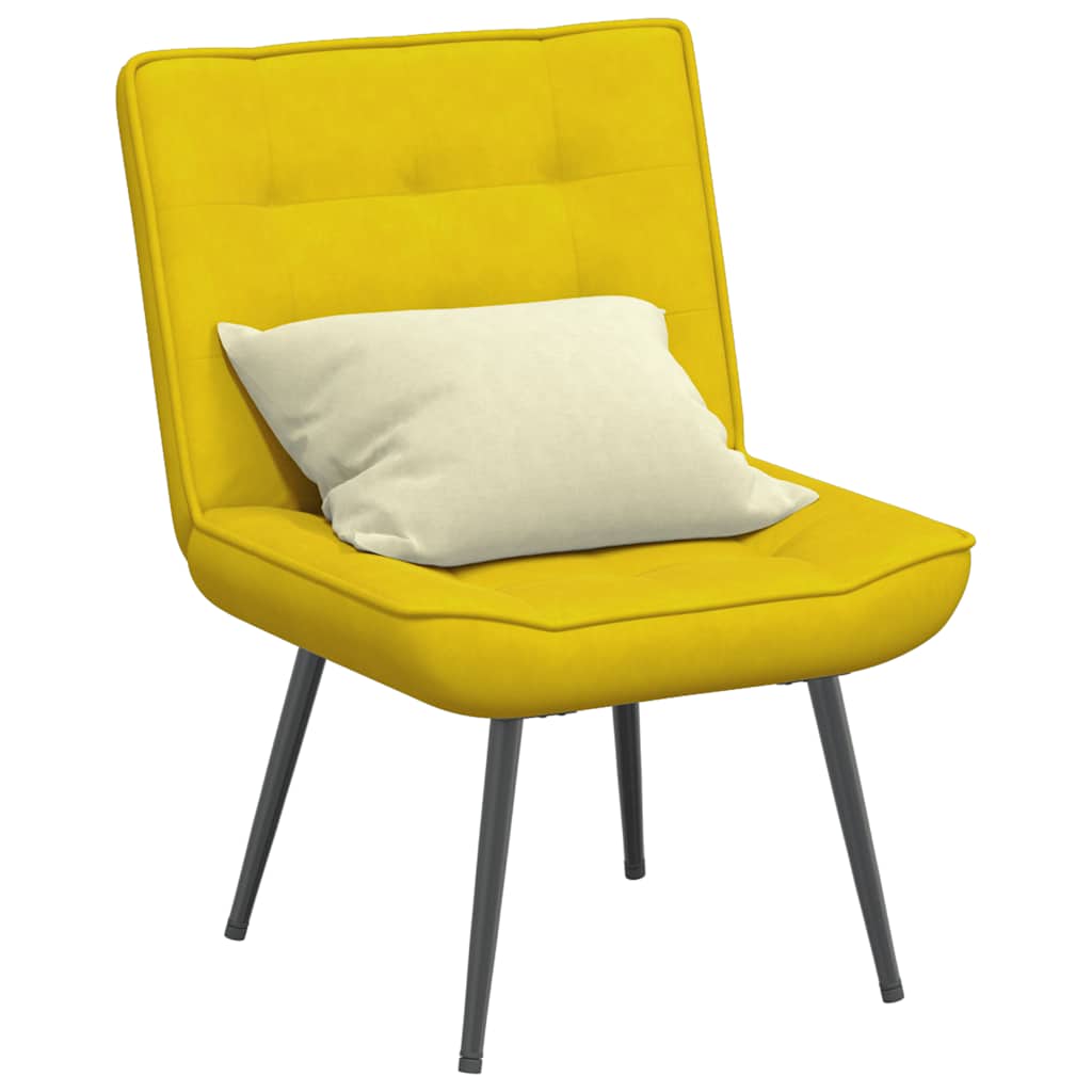 Chaise de relaxation jaune 64x74x84 cm velours - XIOS