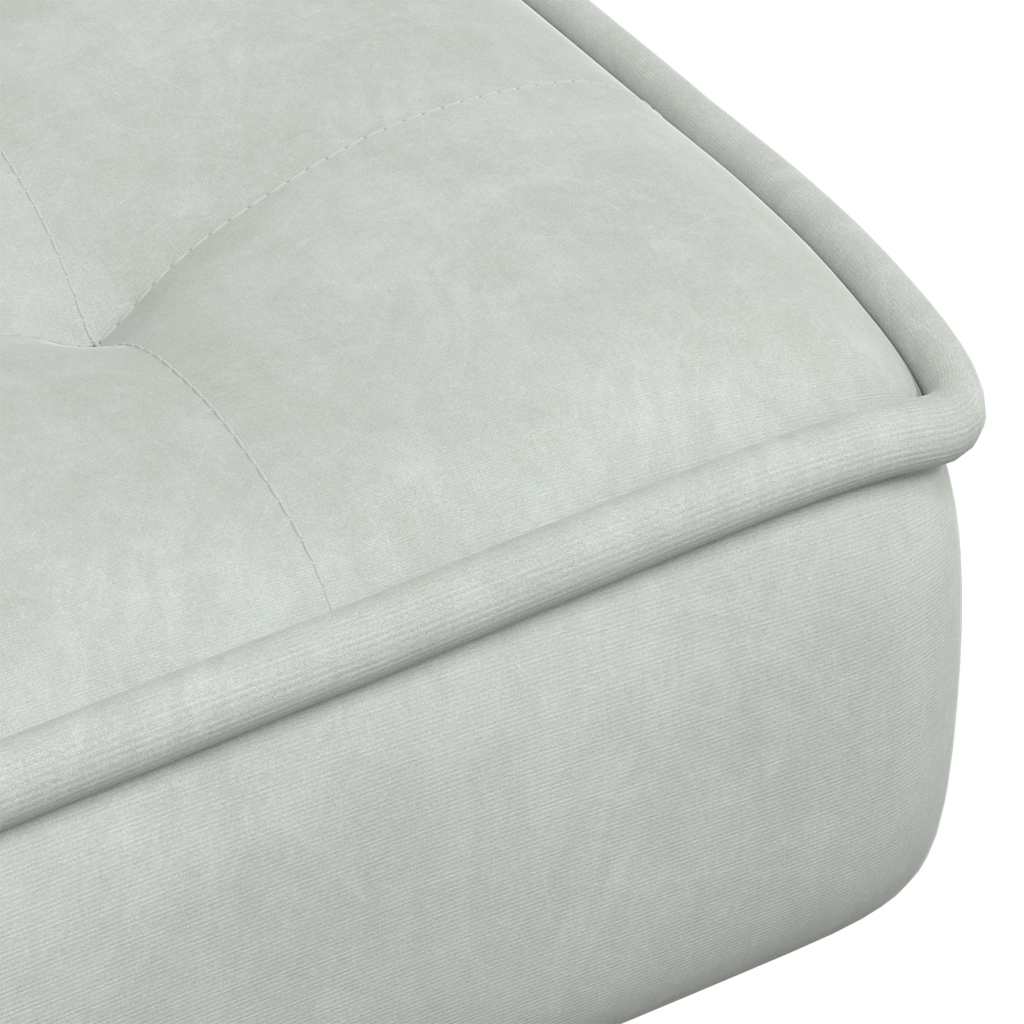 Chaise de relaxation avec tabouret Gris clair Velours - XIOS