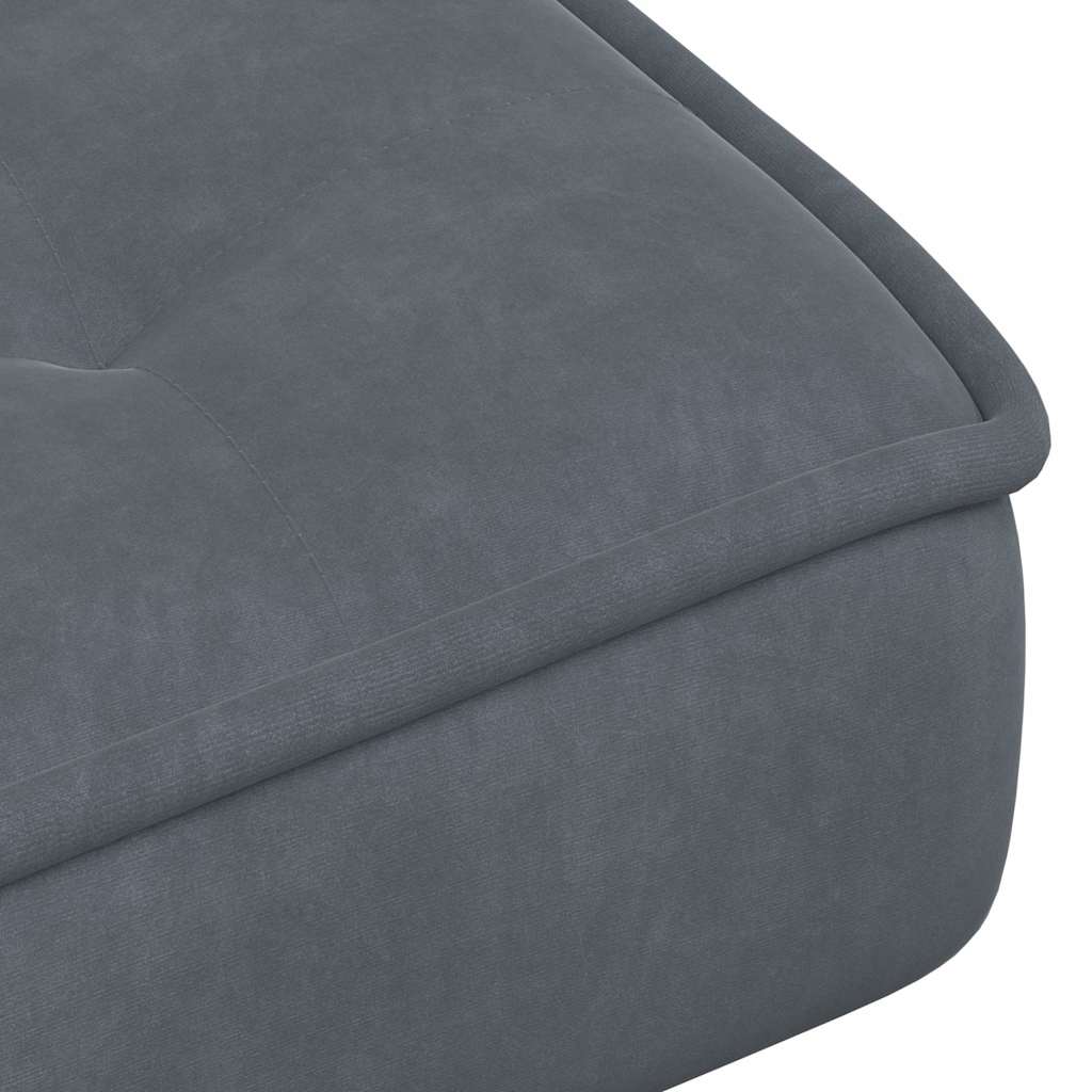 Chaise de relaxation avec tabouret Gris foncé Velours - XIOS