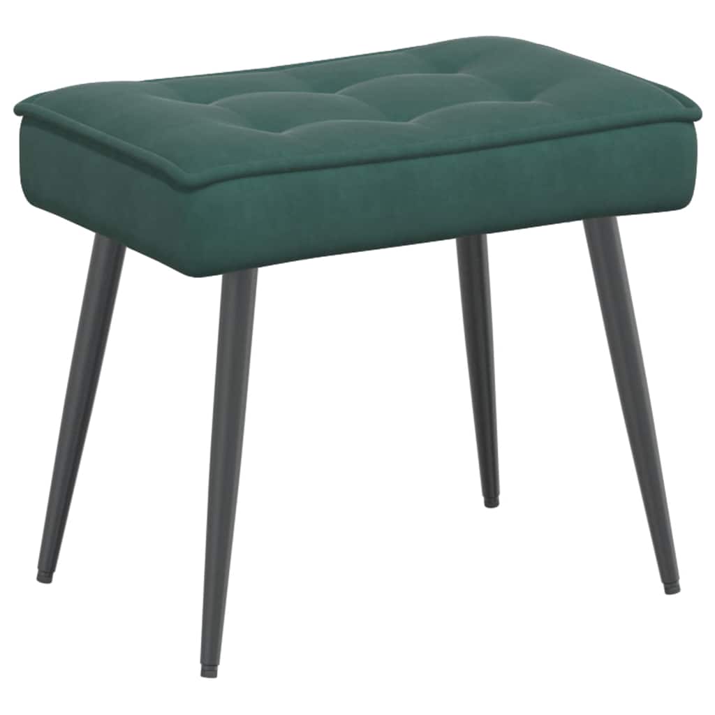 Chaise de relaxation avec tabouret Vert foncé Velours - XIOS