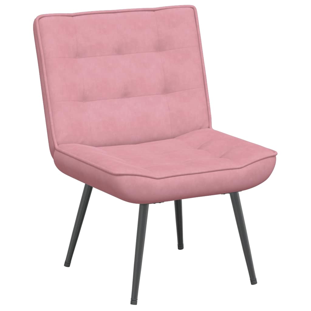Chaise de relaxation avec tabouret Rose Velours - XIOS