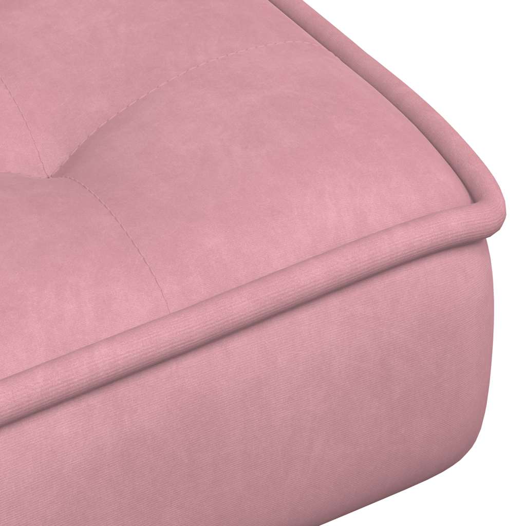 Chaise de relaxation avec tabouret Rose Velours - XIOS