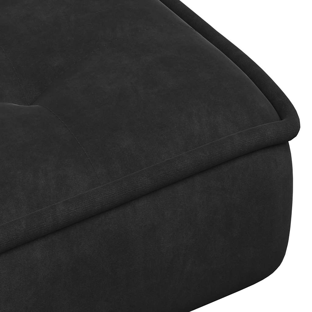 Chaise de relaxation avec tabouret Noir Velours - XIOS