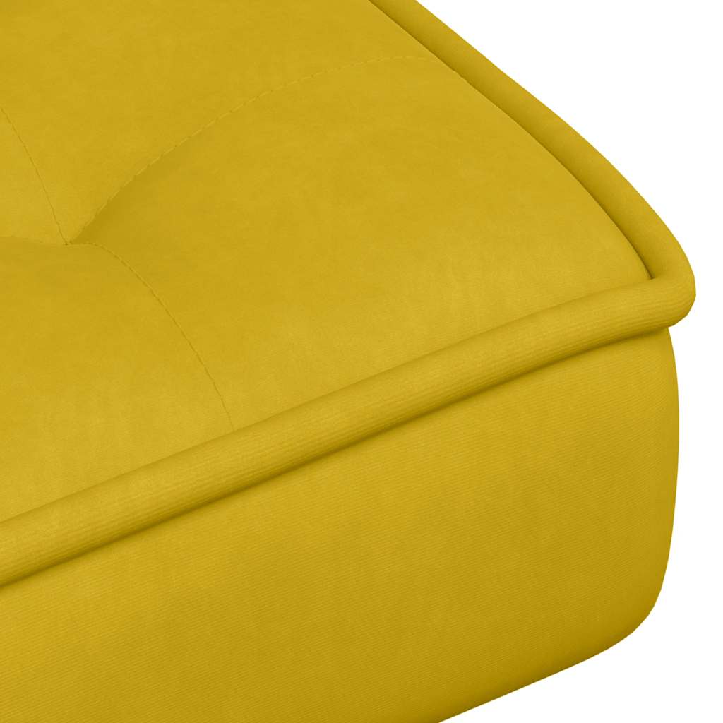 Chaise de relaxation avec tabouret jaune velours - XIOS