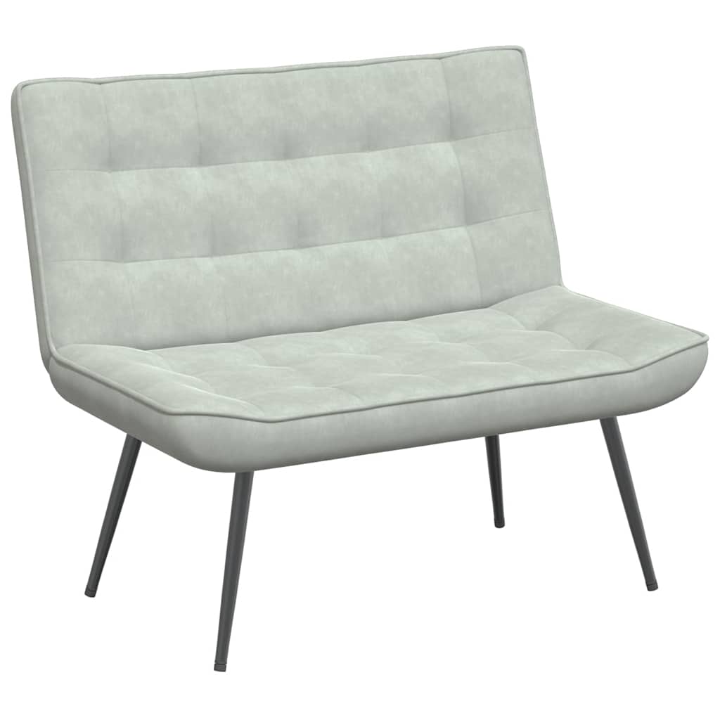 Banc gris clair 110x74x84 cm velours - XIOS