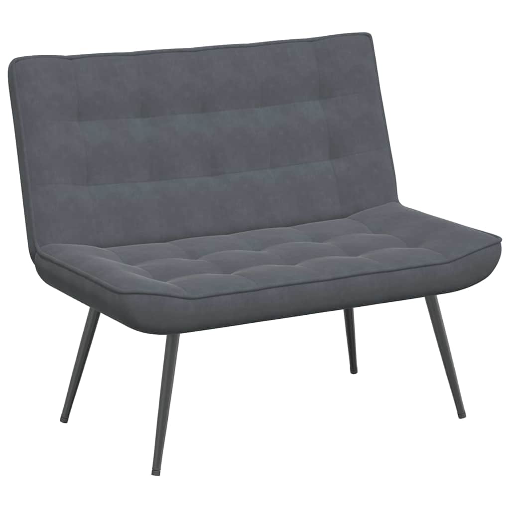 Banc gris foncé 110x74x84 cm velours - XIOS