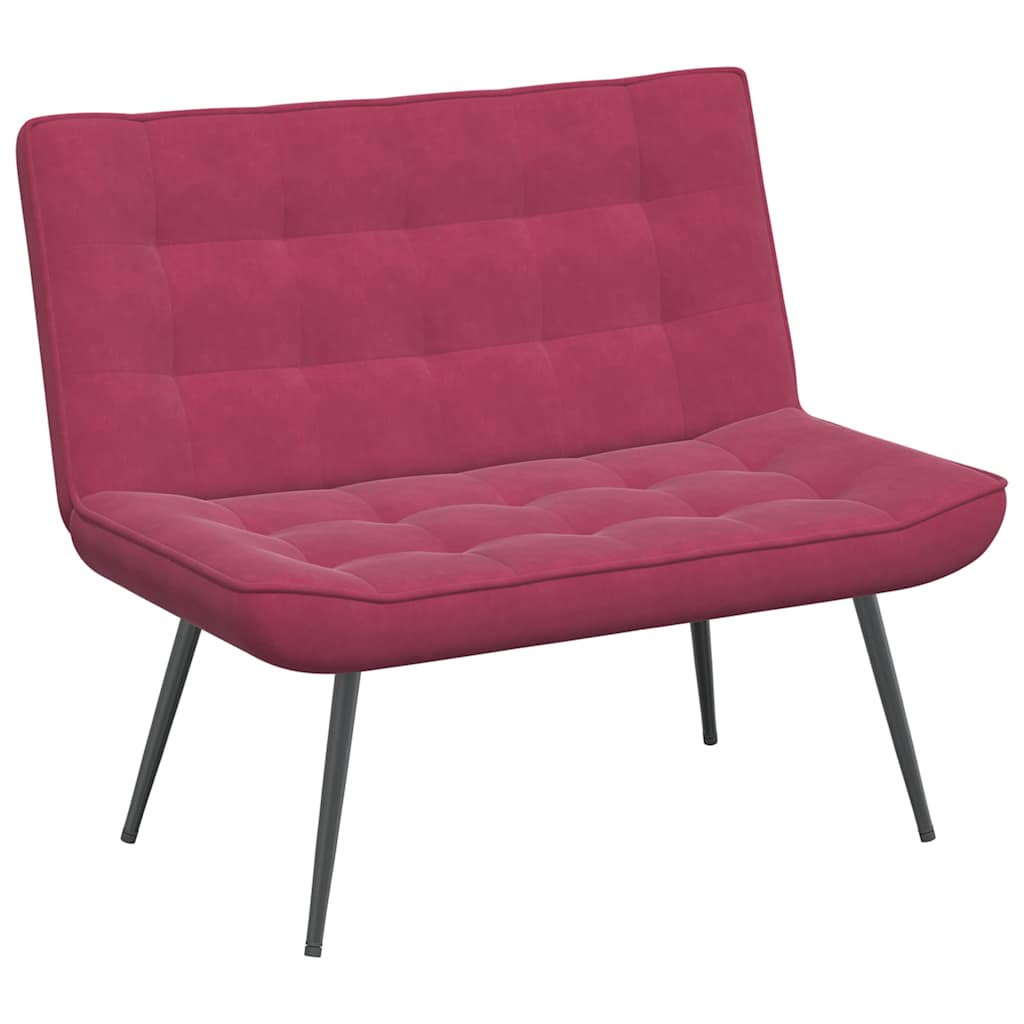 Banc rouge bordeaux 110x74x84 cm velours - XIOS